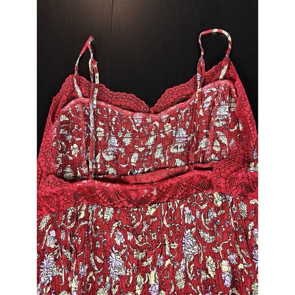 Intimately Free People Last Night Mini Dress Red Yellow Floral Size Large - Picture 12 of 15